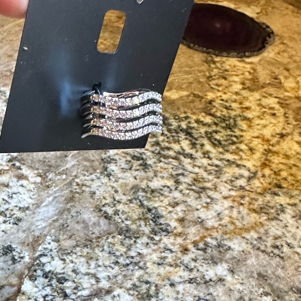 INC Silver Stackable CZ Rings - Picture 8 of 10